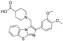 1-[2-(3,4-DIMETHOXY-PHENYL)-BENZO[D]IMIDAZO[2,1-B]THIAZOL-3-YLMETHYL]-PIPERIDINE-4-CARBOXYLIC ACID 结构式