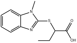2-(1-METHYL-1H-BENZOIMIDAZOL-2-YLSULFANYL)-BUTYRIC ACID 结构式