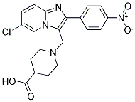 1-[6-CHLORO-2-(4-NITRO-PHENYL)-IMIDAZO[1,2-A]PYRIDIN-3-YLMETHYL]-PIPERIDINE-4-CARBOXYLIC ACID 结构式
