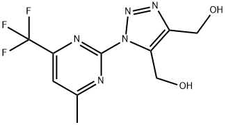 (5-(Hydroxymethyl)-1-[4-methyl-6-(trifluoromethyl)-2-pyrimidinyl]-1H-1,2,3-triazol-4-yl)methanol 结构式