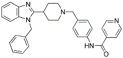 N-(4-[4-(1-BENZYL-1H-BENZOIMIDAZOL-2-YL)-PIPERIDIN-1-YLMETHYL]-PHENYL)-ISONICOTINAMIDE 结构式