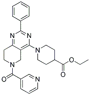 1-[2-PHENYL-6-(PYRIDINE-3-CARBONYL)-5,6,7,8-TETRAHYDRO-PYRIDO[4,3-D]PYRIMIDIN-4-YL]-PIPERIDINE-4-CARBOXYLIC ACID ETHYL ESTER 结构式