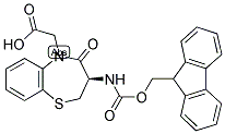 (R)-3-FMOC-AMINO-5-(CARBOXYLMETHYL)-2,3-DIHYDRO-1,5-BENZOTHIAZEPIN-4(5H)-ONE 结构式
