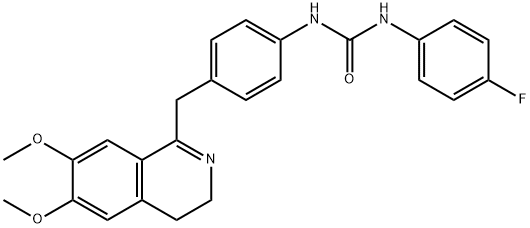 1-(4-((6,7-DIMETHOXY(3,4-DIHYDROISOQUINOLYL))METHYL)PHENYL)-3-(4-FLUOROPHENYL)UREA 结构式