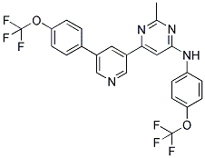 (2-METHYL-6-[5-(4-TRIFLUOROMETHOXY-PHENYL)-PYRIDIN-3-YL]-PYRIMIDIN-4-YL)-(4-TRIFLUOROMETHOXY-PHENYL)-AMINE 结构式