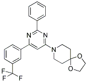 8-[2-PHENYL-6-(3-TRIFLUOROMETHYL-PHENYL)-PYRIMIDIN-4-YL]-1,4-DIOXA-8-AZA-SPIRO[4.5]DECANE 结构式