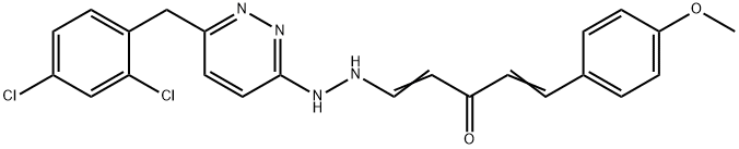 (1E,4E)-1-(2-[6-(2,4-DICHLOROBENZYL)-3-PYRIDAZINYL]HYDRAZINO)-5-(4-METHOXYPHENYL)-1,4-PENTADIEN-3-ONE 结构式