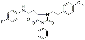 N-(4-FLUOROPHENYL)-2-(3-(4-METHOXYPHENETHYL)-2,5-DIOXO-1-PHENYLIMIDAZOLIDIN-4-YL)ACETAMIDE 结构式