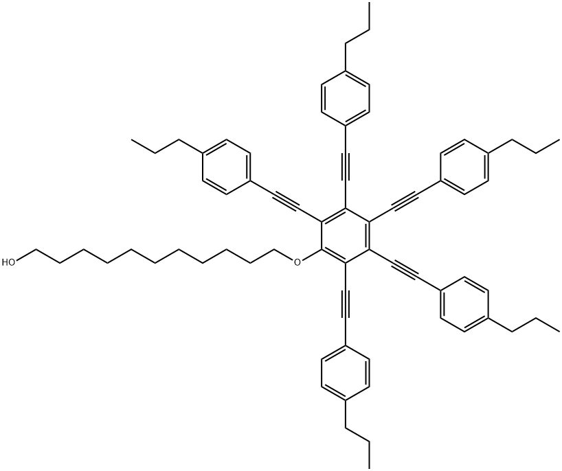 11-[PENTAKIS-(4-PROPYLPHENYLETHYNYL)-PHENYLOXY]-UNDECAN-1-OL 结构式