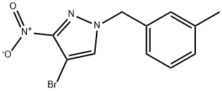 4-溴-1-(3-甲基苄基)-3-硝基-1H-吡唑 结构式