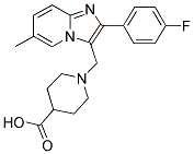 1-[2-(4-FLUORO-PHENYL)-6-METHYL-IMIDAZO[1,2-A]-PYRIDIN-3-YLMETHYL]-PIPERIDINE-4-CARBOXYLIC ACID 结构式