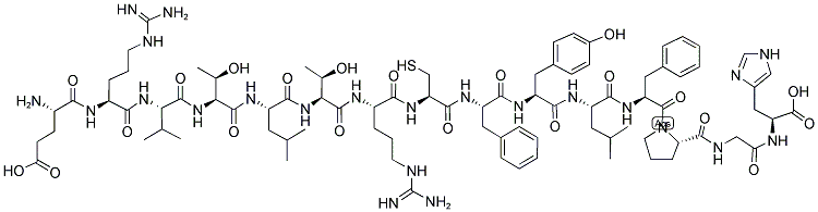 H-Glu-Arg-Val-Thr-Leu-Thr-Arg-Cys-Phe-Tyr-Leu-Phe-Pro-Gly-His-OH 结构式