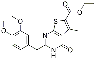 ETHYL 2-(3,4-DIMETHOXYBENZYL)-5-METHYL-4-OXO-3,4-DIHYDROTHIENO[2,3-D]PYRIMIDINE-6-CARBOXYLATE 结构式