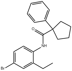 N-(4-BROMO-2-ETHYLPHENYL)(PHENYLCYCLOPENTYL)FORMAMIDE 结构式