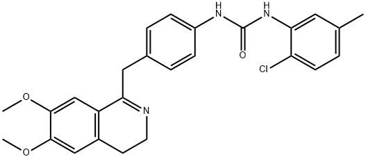 1-(4-((6,7-DIMETHOXY(3,4-DIHYDROISOQUINOLYL))METHYL)PHENYL)-3-(2-CHLORO-5-METHYLPHENYL)UREA 结构式