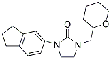 1-(2,3-DIHYDRO-1H-INDEN-5-YL)-3-(TETRAHYDRO-2H-PYRAN-2-YLMETHYL)IMIDAZOLIDIN-2-ONE 结构式