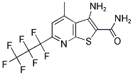 3-Amino-6-heptafluoropropyl-4-methyl-thieno[2,3-b]pyridine-2-carboxylic acid amide 结构式