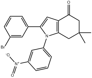 2-(3-Bromophenyl)-6,6-dimethyl-1-(3-nitrophenyl)-5,6,7-trihydroindol-4-one 结构式