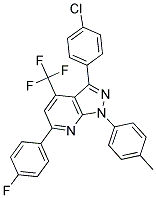 3-(4-CHLOROPHENYL)-6-(4-FLUOROPHENYL)-1-(4-METHYLPHENYL)-4-(TRIFLUOROMETHYL)-1H-PYRAZOLO[3,4-B]PYRIDINE 结构式