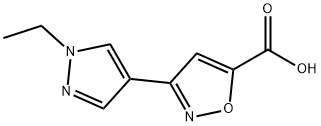 3-(1-ETHYL-1H-PYRAZOL-4-YL)-ISOXAZOLE-5-CARBOXYLIC ACID 结构式