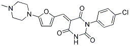 (5E)-1-(4-Chlorophenyl)-5-{[5-(4-methylpiperazin-1-yl)-2-furyl]methylene}pyrimidine-2,4,6(1H,3H,5H)-trione 结构式