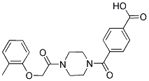 4-((4-[(2-METHYLPHENOXY)ACETYL]PIPERAZIN-1-YL)CARBONYL)BENZOIC ACID 结构式