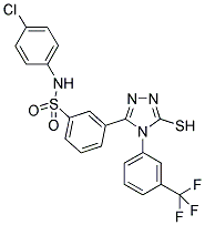 N-(4-CHLORO-PHENYL)-3-[5-MERCAPTO-4-(3-TRIFLUOROMETHYL-PHENYL)-4H-[1,2,4]TRIAZOL-3-YL]-BENZENESULFONAMIDE 结构式