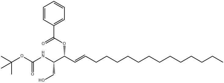 (2S,3R,4E)-3-BENZOYL-2-TERTBUTYLOXYCARBONYLAMINO-4-OCTADECEN-1,3-DIOL 结构式