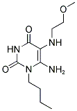 6-AMINO-1-BUTYL-5-(2-METHOXY-ETHYLAMINO)-1H-PYRIMIDINE-2,4-DIONE 结构式