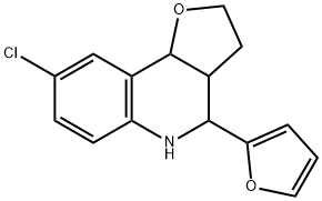 8-CHLORO-4-FURAN-2-YL-2,3,3A,4,5,9B-HEXA-HYDROFURO[3,2-C]QUINOLINE 结构式