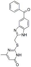 2-{[(5-BENZOYL-1H-BENZIMIDAZOL-2-YL)METHYL]THIO}-6-METHYLPYRIMIDIN-4(3H)-ONE 结构式