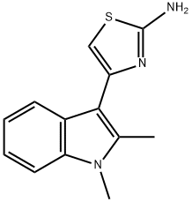 4-(1,2-二甲基-1H-吲哚-3-基)-1,3-噻唑-2-胺 结构式