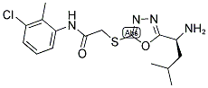 2-[5-(1-Amino-3-methyl-butyl)-[1,3,4]oxadiazol-2-ylsulfanyl]-N-(3-chloro-2-methyl-phenyl)-acetamide 结构式