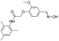 2-[4-[(E)-(HYDROXYIMINO)METHYL]-2-METHOXYPHENOXY]-N-MESITYLACETAMIDE 结构式