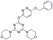 4,4'-(6-(6-(BENZYLOXY)PYRIDAZIN-3-YLOXY)-1,3,5-TRIAZINE-2,4-DIYL)DIMORPHOLINE 结构式