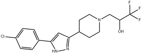 3-(4-[5-(4-CHLOROPHENYL)-1H-PYRAZOL-3-YL]PIPERIDINO)-1,1,1-TRIFLUORO-2-PROPANOL 结构式