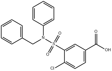 3-(BENZYL-PHENYL-SULFAMOYL)-4-CHLORO-BENZOIC ACID 结构式