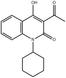 3-ACETYL-1-CYCLOHEXYL-4-HYDROXY-2(1H)-QUINOLINONE 结构式