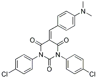 1,3-BIS(4-CHLOROPHENYL)-5-((4-(DIMETHYLAMINO)PHENYL)METHYLENE)-1,3-DIAZAPERHYDROINE-2,4,6-TRIONE 结构式