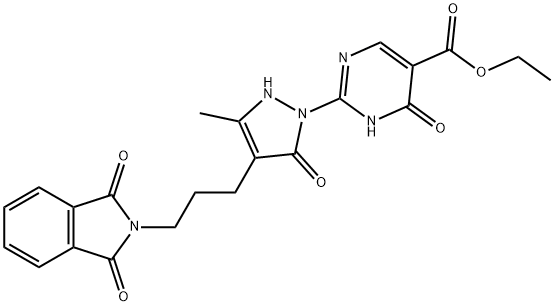 ETHYL 2-(4-[3-(1,3-DIOXO-1,3-DIHYDRO-2H-ISOINDOL-2-YL)PROPYL]-3-METHYL-5-OXO-2,5-DIHYDRO-1H-PYRAZOL-1-YL)-6-OXO-1,6-DIHYDRO-5-PYRIMIDINECARBOXYLATE 结构式