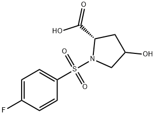 1-(4-FLUORO-BENZENESULFONYL)-4-HYDROXY-PYRROLIDINE-2-CARBOXYLIC ACID 结构式