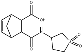 3-((1,1-二氧化四氢噻吩-3-基)氨基甲酰基)双环[2.2.1]庚-5-烯-2-羧酸 结构式