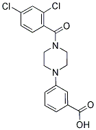 3-[4-(2,4-DICHLOROBENZOYL)PIPERAZIN-1-YL]BENZOIC ACID 结构式