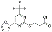3-(4-FURAN-2-YL-6-TRIFLUOROMETHYL-PYRIMIDIN-2-YLSULFANYL)-PROPIONYL CHLORIDE 结构式