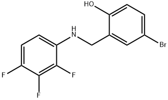 4-BROMO-2-[(2,3,4-TRIFLUOROANILINO)METHYL]BENZENOL 结构式