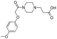 3-(4-[(4-METHOXYPHENOXY)ACETYL]PIPERAZIN-1-YL)PROPANOIC ACID 结构式