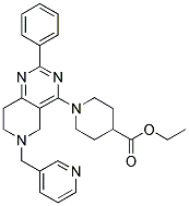 1-(2-PHENYL-6-PYRIDIN-3-YLMETHYL-5,6,7,8-TETRAHYDRO-PYRIDO[4,3-D]PYRIMIDIN-4-YL)-PIPERIDINE-4-CARBOXYLIC ACID ETHYL ESTER 结构式