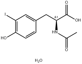 N-乙酰基-3-碘-L-酪氨酸一水合物 结构式