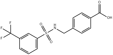 4-[3-(三氟甲基)苯磺酰基氨基甲基]安息香酸 结构式