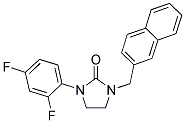 1-(2,4-DIFLUOROPHENYL)-3-(2-NAPHTHYLMETHYL)IMIDAZOLIDIN-2-ONE 结构式